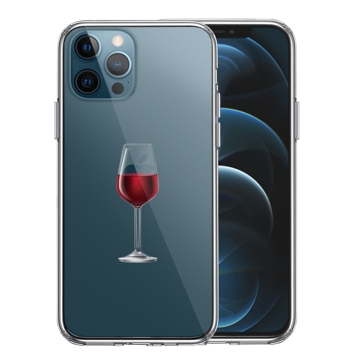 iPhone12Pro ケース クリア ジャケット 赤ワイン スマホケース 側面ソフト 背面ハード ハイブリッド-0
