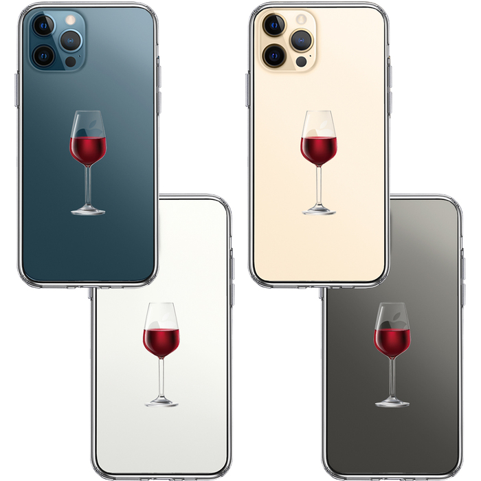 iPhone12Pro ケース クリア ジャケット 赤ワイン スマホケース 側面ソフト 背面ハード ハイブリッド-1