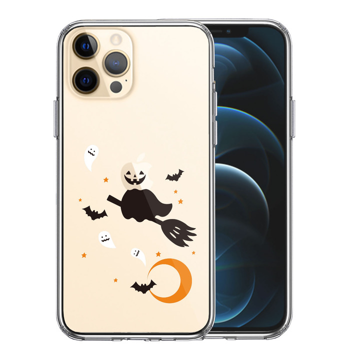 iPhone12Pro ケース クリア Halloween ハロウィン スマホケース 側面ソフト 背面ハード ハイブリッド-0
