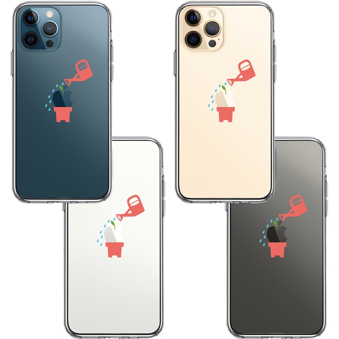 iPhone12Pro ケース クリア 新芽 スマホケース 側面ソフト 背面ハード ハイブリッド-1