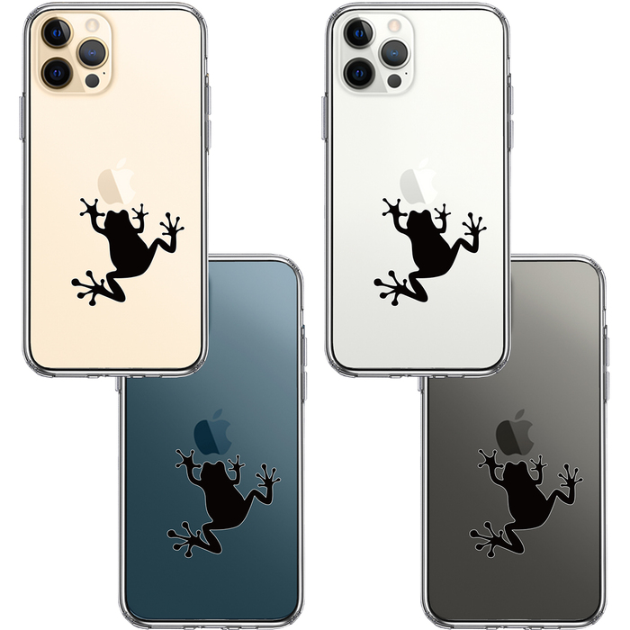 iPhone12Pro ケース クリア カエル 蛙 スマホケース 側面ソフト 背面ハード ハイブリッド-1