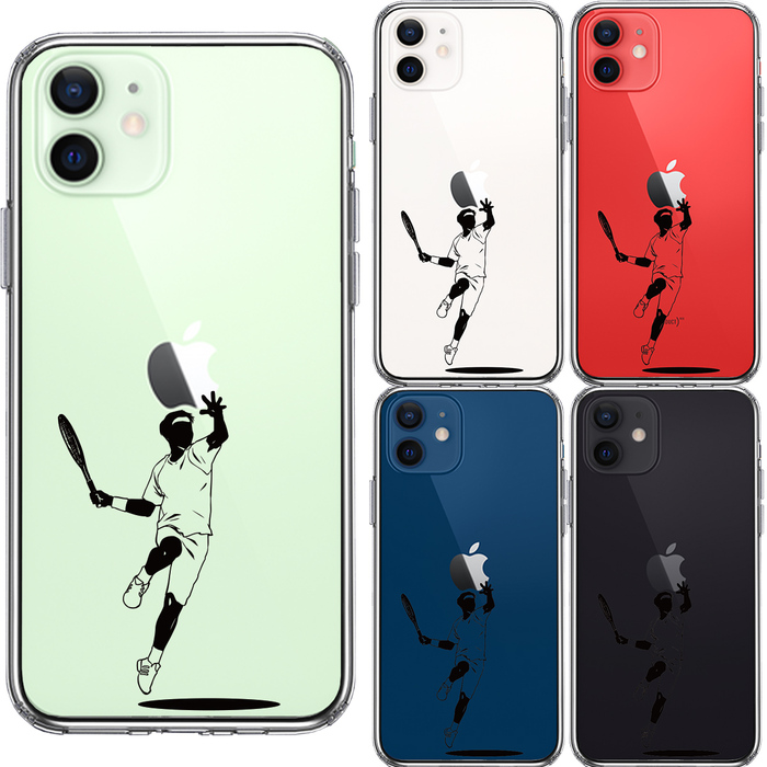 iPhone12 ケース クリア テニス スマホケース 側面ソフト 背面ハード ハイブリッド-1