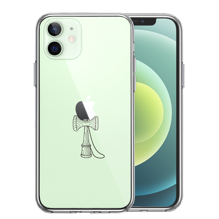iPhone12 ケース クリア 剣玉 けんだま スマホケース 側面ソフト 背面ハード ハイブリッド-0