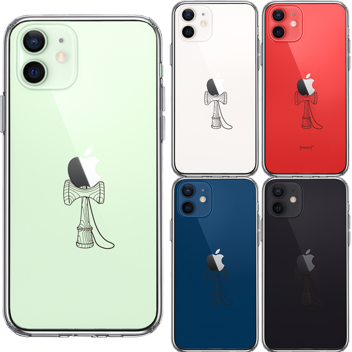 iPhone12 ケース クリア 剣玉 けんだま スマホケース 側面ソフト 背面ハード ハイブリッド-1