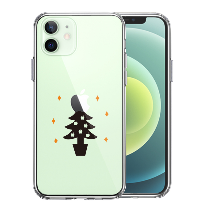 iPhone12 ケース クリア Christmas tree クリスマス スマホケース 側面ソフト 背面ハード ハイブリッド-0