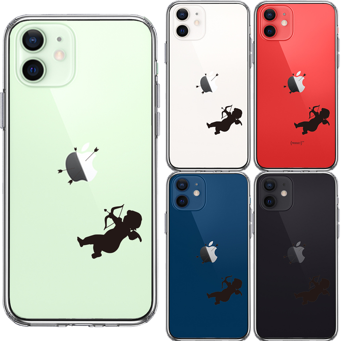 iPhone12 ケース クリア キューピット スマホケース 側面ソフト 背面ハード ハイブリッド-1