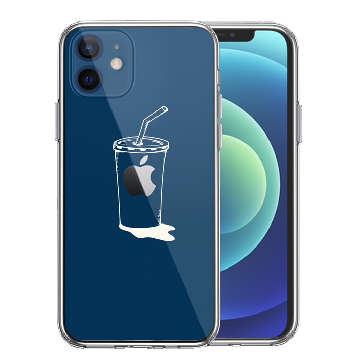 iPhone12 ケース クリア アップルジュース ホワイト スマホケース 側面ソフト 背面ハード ハイブリッド-0