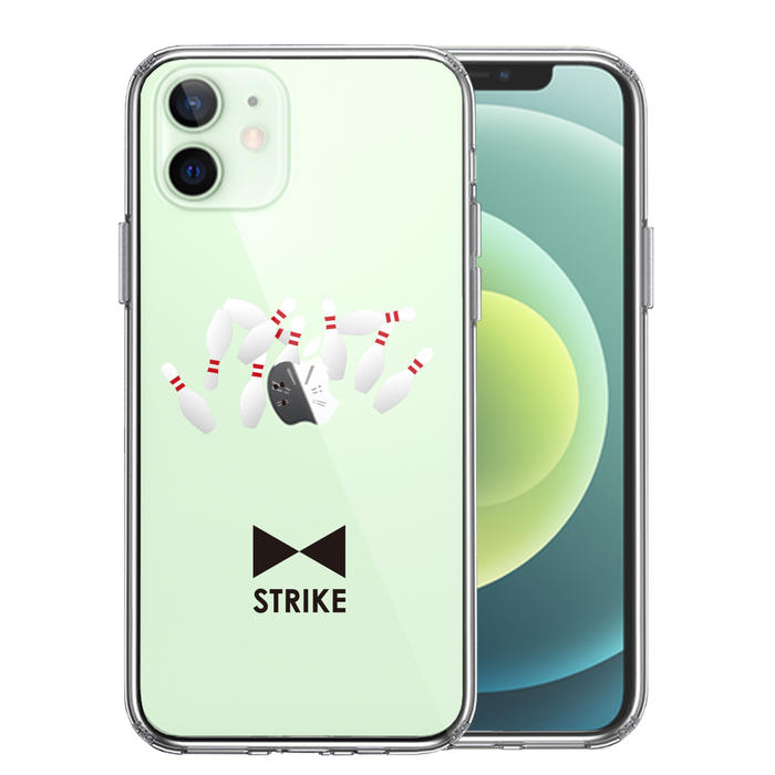 iPhone12 ケース クリア ボウリング スマホケース 側面ソフト 背面ハード ハイブリッド-0