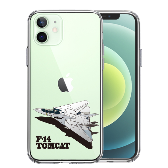 iPhone12mini case clear the US armed forces F-14 Tomcat smartphone case side soft the back side hard hybrid -0