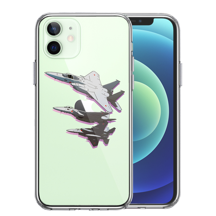 iPhone12mini case clear fighter (aircraft) F-15J compilation . flight break smartphone case side soft the back side hard hybrid -0