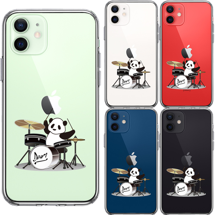 iPhone12mini case clear drum Panda smartphone case side soft the back side hard hybrid -1