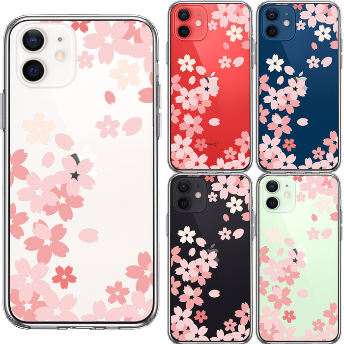 iPhone12mini case clear Sakura smartphone case side soft the back side hard hybrid -1