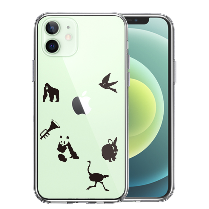 iPhone12mini case clear animal .... smartphone case side soft the back side hard hybrid -0