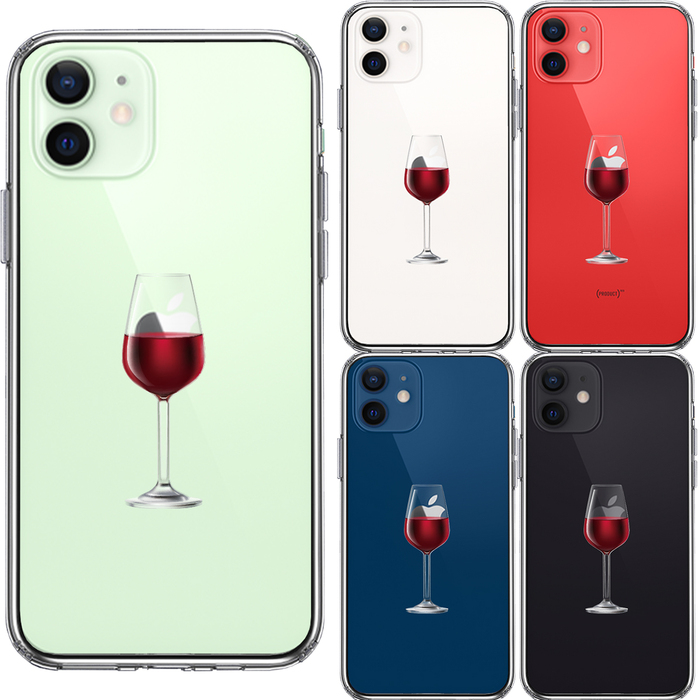 iPhone12mini case clear jacket red wine smartphone case side soft the back side hard hybrid -1