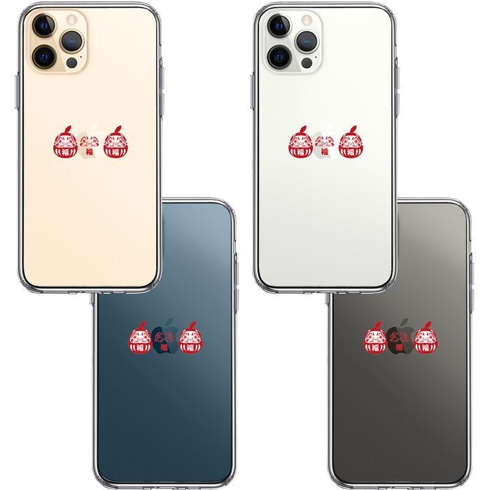 iPhone12Pro ケース クリア 幸福を呼ぶ 達磨 スマホケース 側面ソフト 背面ハード ハイブリッド-1