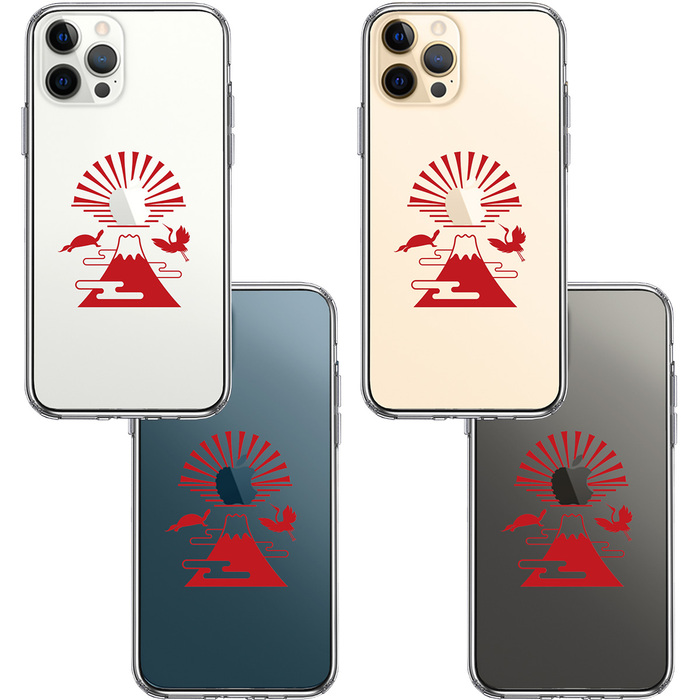 iPhone12Pro ケース クリア 富士山 初日の出 スマホケース 側面ソフト 背面ハード ハイブリッド-1