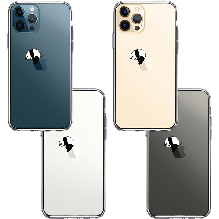 iPhone12Pro ケース クリア パンダ panda 跳び箱 体操 スマホケース 側面ソフト 背面ハード ハイブリッド-1