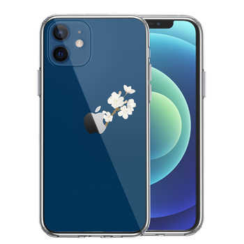 iPhone12 ケース クリア りんご に 桜 スマホケース 側面ソフト 背面ハード ハイブリッド-0