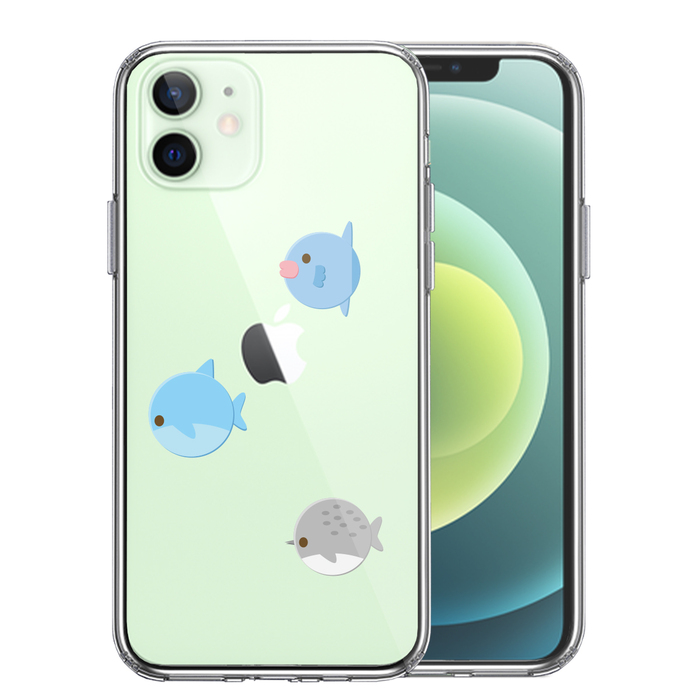 iPhone12 ケース クリア 魚 ぎょぎょぎょ スマホケース 側面ソフト 背面ハード ハイブリッド-0