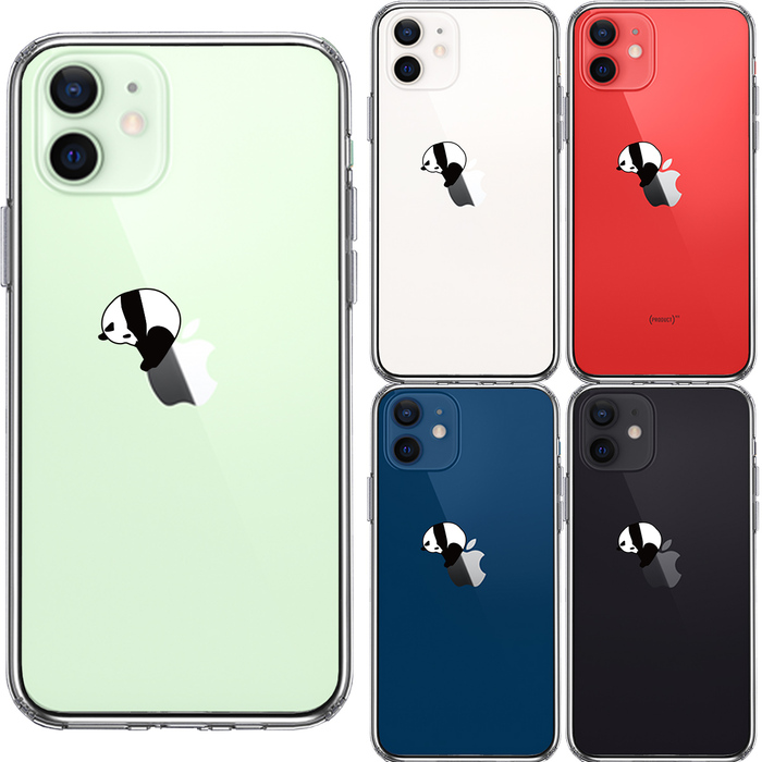 iPhone12 ケース クリア パンダ panda 跳び箱 体操 スマホケース 側面ソフト 背面ハード ハイブリッド-1