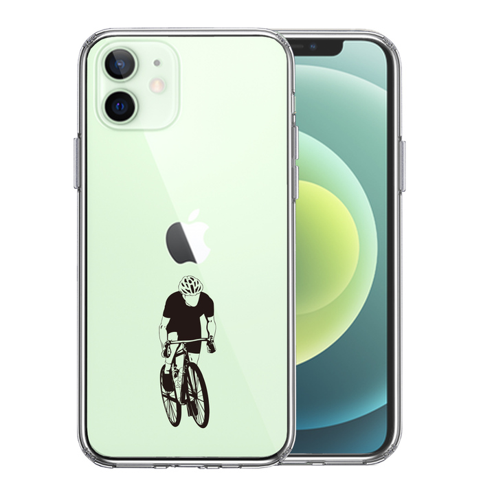 iPhone12 ケース クリア スポーツサイクリング 男子1 スマホケース 側面ソフト 背面ハード ハイブリッド-0