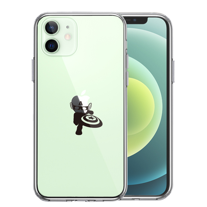 iPhone12 ケース クリア 映画パロディ アメリカン ヒーロー スマホケース 側面ソフト 背面ハード ハイブリッド-0