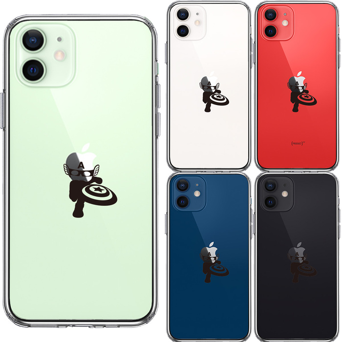 iPhone12 ケース クリア 映画パロディ アメリカン ヒーロー スマホケース 側面ソフト 背面ハード ハイブリッド-1