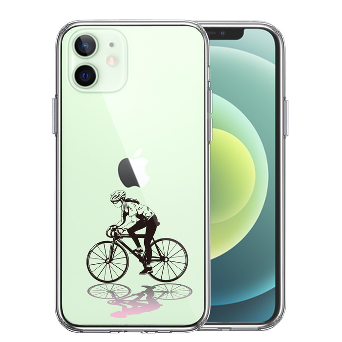 iPhone12mini case clear sport cycling woman 1 smartphone case side soft the back side hard hybrid -0