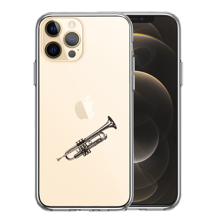 iPhone12Pro ケース クリア トランペット スマホケース 側面ソフト 背面ハード ハイブリッド-0