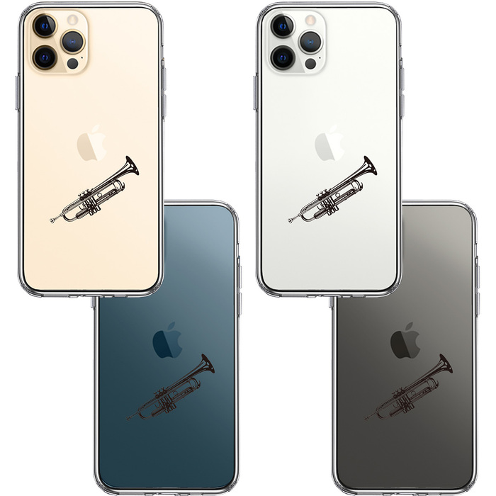 iPhone12Pro ケース クリア トランペット スマホケース 側面ソフト 背面ハード ハイブリッド-1