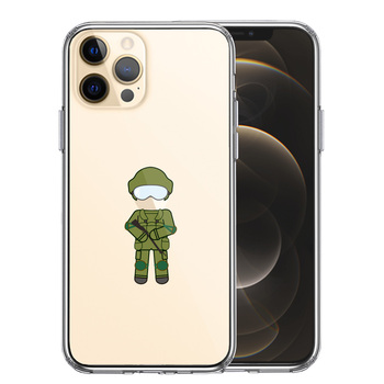 iPhone12Pro ケース クリア お仕事 職業 自衛官 陸上自衛隊 スマホケース 側面ソフト 背面ハード ハイブリッド-0