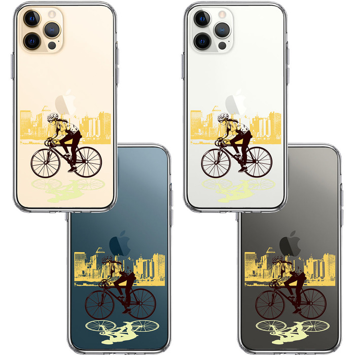 iPhone12Pro ケース クリア スポーツサイクリング 女子2 スマホケース 側面ソフト 背面ハード ハイブリッド-1