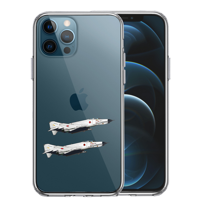 iPhone12Pro ケース クリア 航空自衛隊 F-4EJ改 ファントム2 スマホケース 側面ソフト 背面ハード ハイブリッド-0
