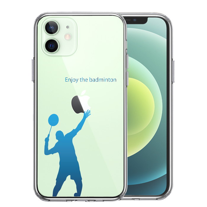 iPhone12mini case clear badminton blues ma ho case side soft the back side hard hybrid -0