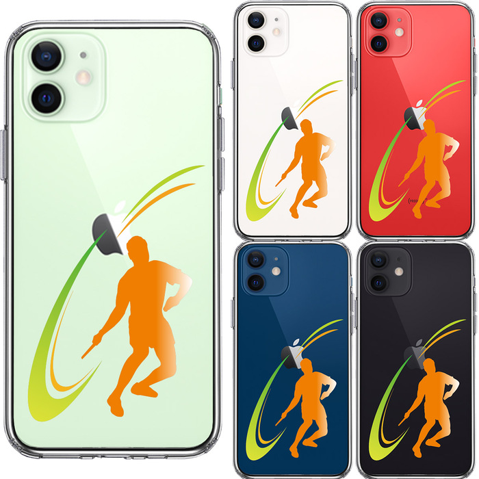 iPhone12mini case clear ping-pong Drive man smartphone case side soft the back side hard hybrid -1