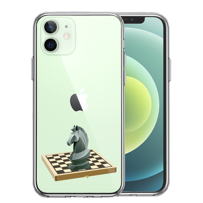 iPhone12mini кейс прозрачный шахматы Night смартфон кейс боковая сторона soft задняя сторона твердый hybrid -0