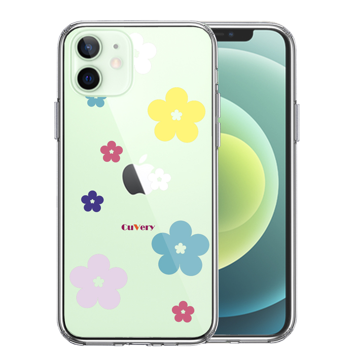 iPhone12mini case clear floral print floral smartphone case side soft the back side hard hybrid -0