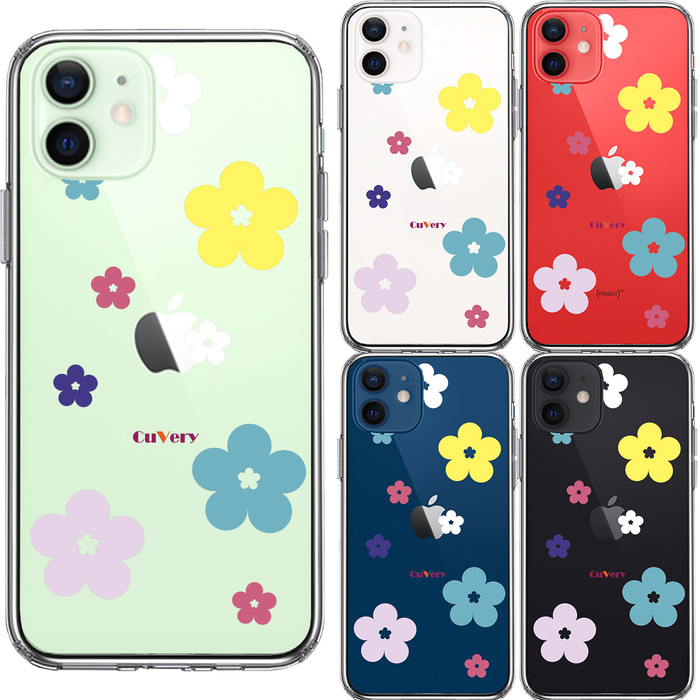 iPhone12mini case clear floral print floral smartphone case side soft the back side hard hybrid -1