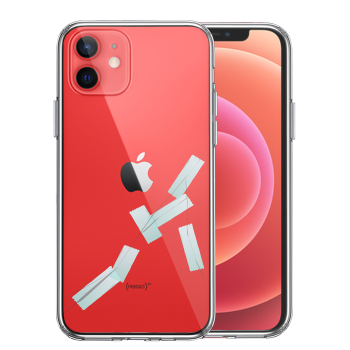iPhone12 ケース クリア トリックケース ひび割れ スマホケース 側面ソフト 背面ハード ハイブリッド-0