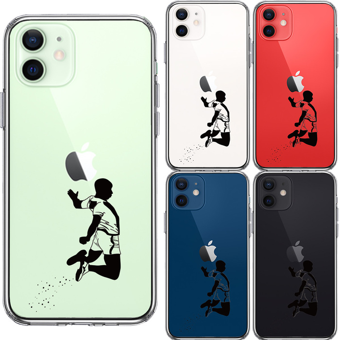 iPhone12 ケース クリア 走り幅跳び スマホケース 側面ソフト 背面ハード ハイブリッド-1