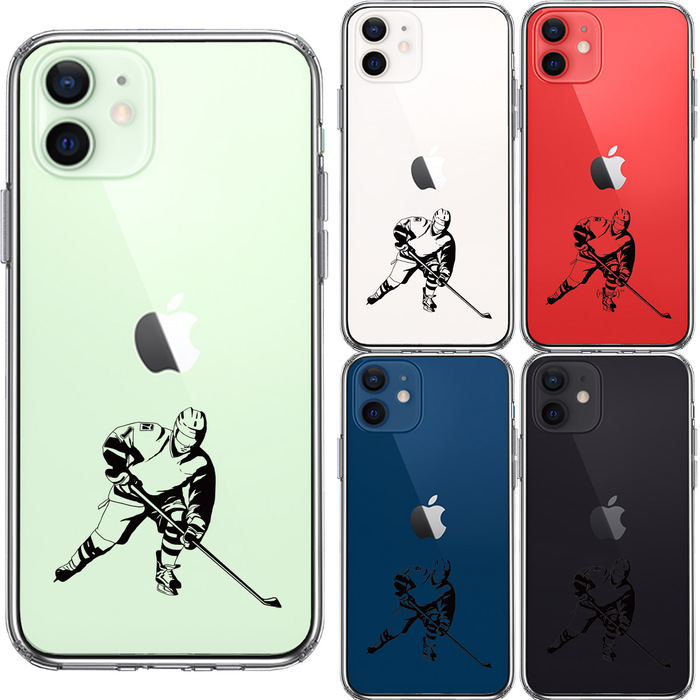 iPhone12 ケース クリア アイスホッケー２ スマホケース 側面ソフト 背面ハード ハイブリッド-1