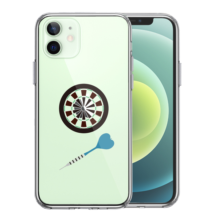 iPhone12 ケース クリア ダーツ ダーツボード スマホケース 側面ソフト 背面ハード ハイブリッド-0