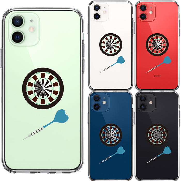 iPhone12 ケース クリア ダーツ ダーツボード スマホケース 側面ソフト 背面ハード ハイブリッド-1