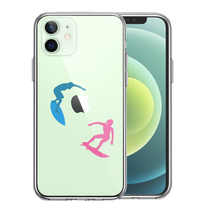 iPhone12 ケース クリア サーファー スマホケース 側面ソフト 背面ハード ハイブリッド-0