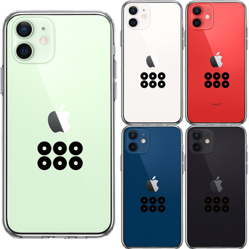 iPhone12 ケース クリア 真田 幸村 信繁 六文銭 スマホケース 側面ソフト 背面ハード ハイブリッド-1