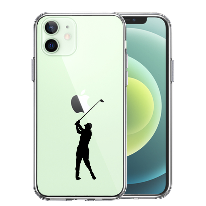 iPhone12 ケース クリア ゴルフ スマホケース 側面ソフト 背面ハード ハイブリッド-0
