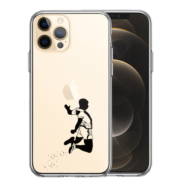 iPhone12Pro ケース クリア 走り幅跳び スマホケース 側面ソフト 背面ハード ハイブリッド-0