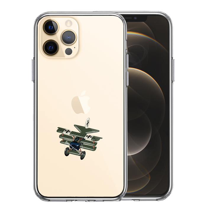 iPhone12Pro ケース クリア 複葉機 ドイツ軍 スマホケース 側面ソフト 背面ハード ハイブリッド-0