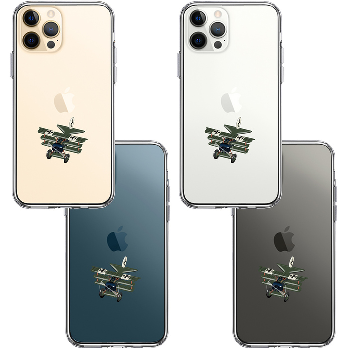 iPhone12Pro ケース クリア 複葉機 ドイツ軍 スマホケース 側面ソフト 背面ハード ハイブリッド-1