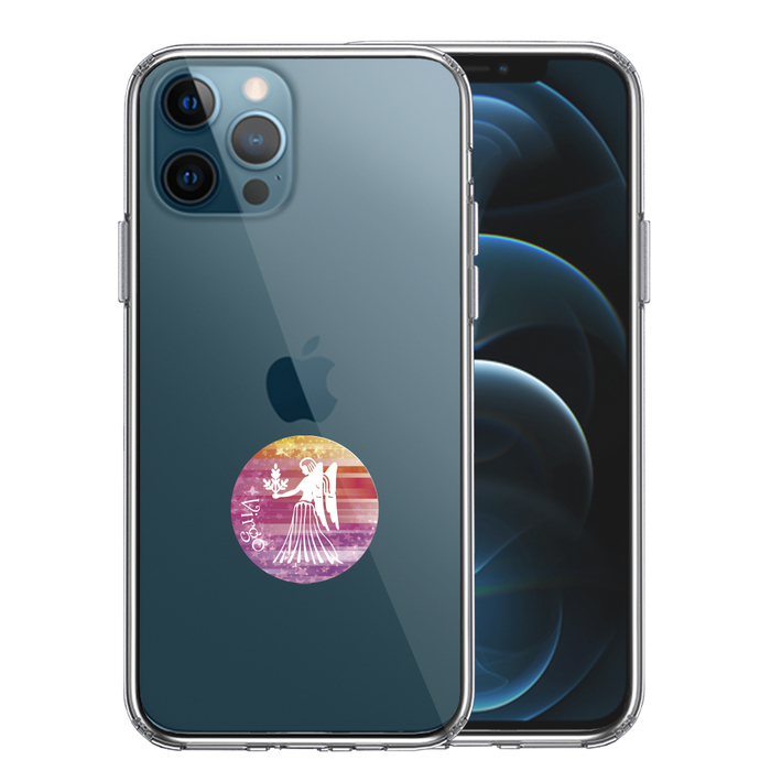 iPhone12Pro ケース クリア 星座 おとめ座 乙女座 Virgo スマホケース 側面ソフト 背面ハード ハイブリッド-0